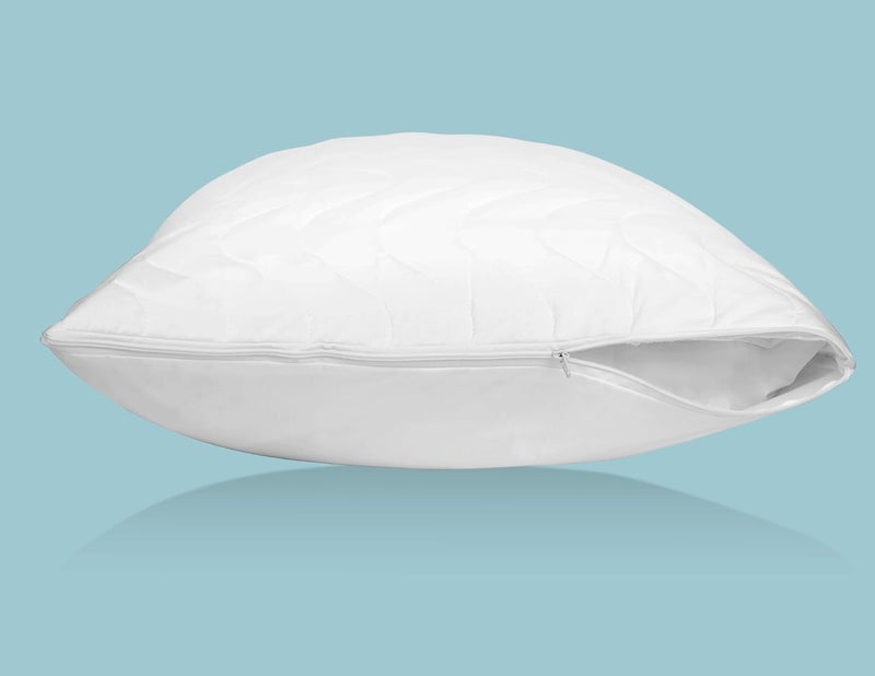 Mediflow Quilted Pillow Protector - Zippered Protection Against Dust and Allergens, White, 1'8" x 2'4" - Image 4